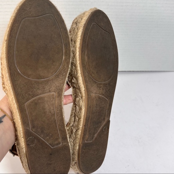 Garnet Hill Womens Espadrille Margo Studded Straps Wrap Sandals Sz 37Tan Leather - Picture 7 of 16